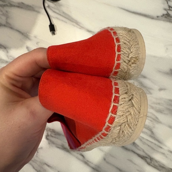 EUC-$500 STELLA MCCARTNEY Logo Bicolor Striped Espadrilles Cap Toe Flats - Picture 6 of 14